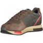 Brown Polyester Sneakers with Contrasting Details