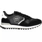 Sleek Black Lace-Up Sports Sneakers