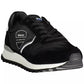 Sleek Black Lace-Up Sports Sneakers