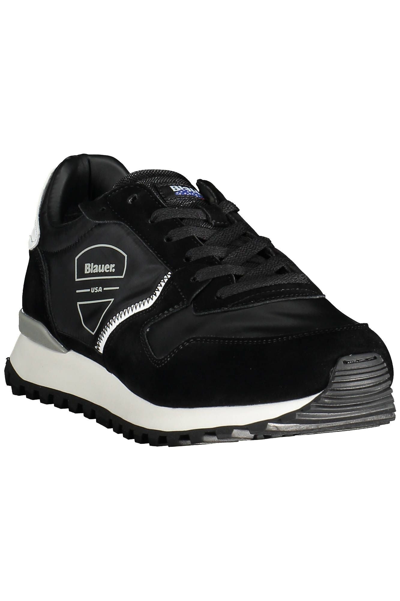 Sleek Black Sports Sneakers with Contrasting Details