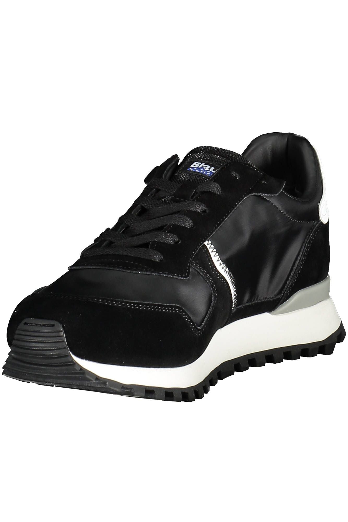 Sleek Black Sports Sneakers with Contrasting Details