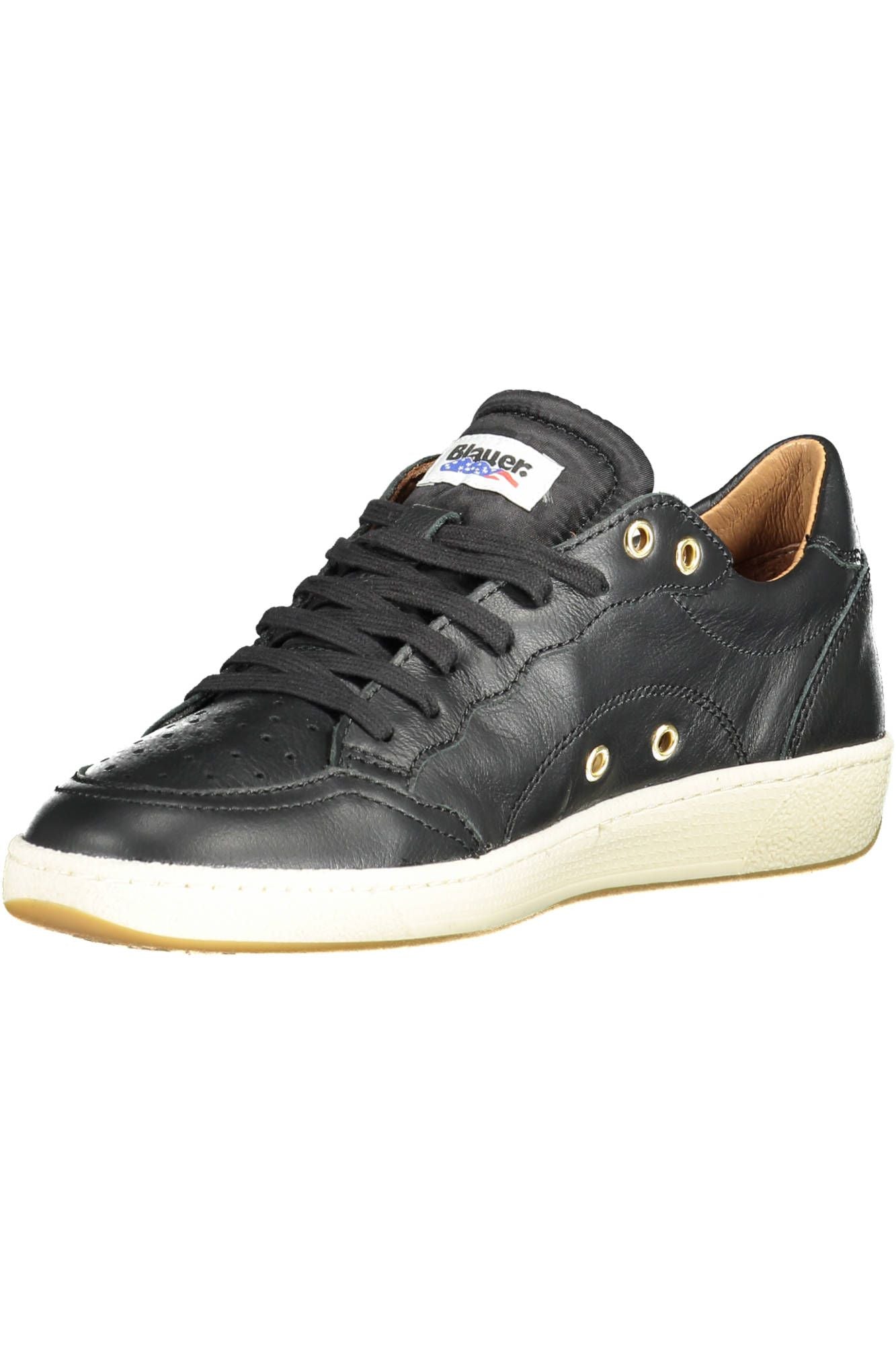 Sleek Black Sports Sneakers with Contrast Sole