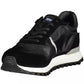 Sleek Black Lace-Up Sports Sneakers
