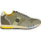 Green Contrast Lace-Up Sports Sneakers