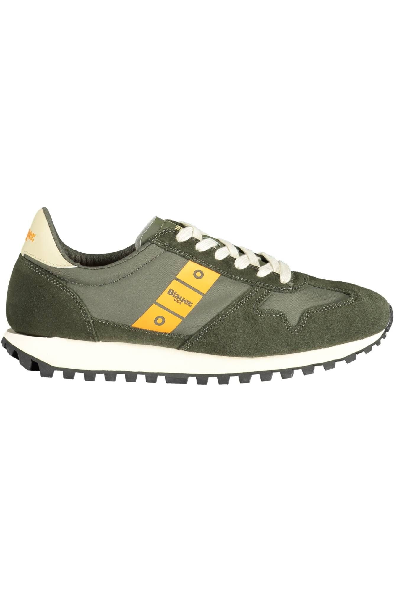 Sleek Green Sports Sneakers with Contrasting Details