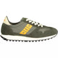 Sporty Green Lace-Up Sneakers with Contrast Detailing