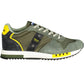 Green Contrast Lace-Up Sports Sneakers