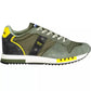 Green Lace-Up Sports Sneaker with Logo
