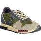 Sleek Green Lace-Up Sports Sneakers
