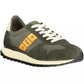 Sporty Green Lace-Up Sneakers with Contrast Detailing