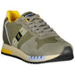Green Contrast Lace-Up Sports Sneakers
