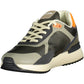 Sleek Green Lace-up Sports Sneakers