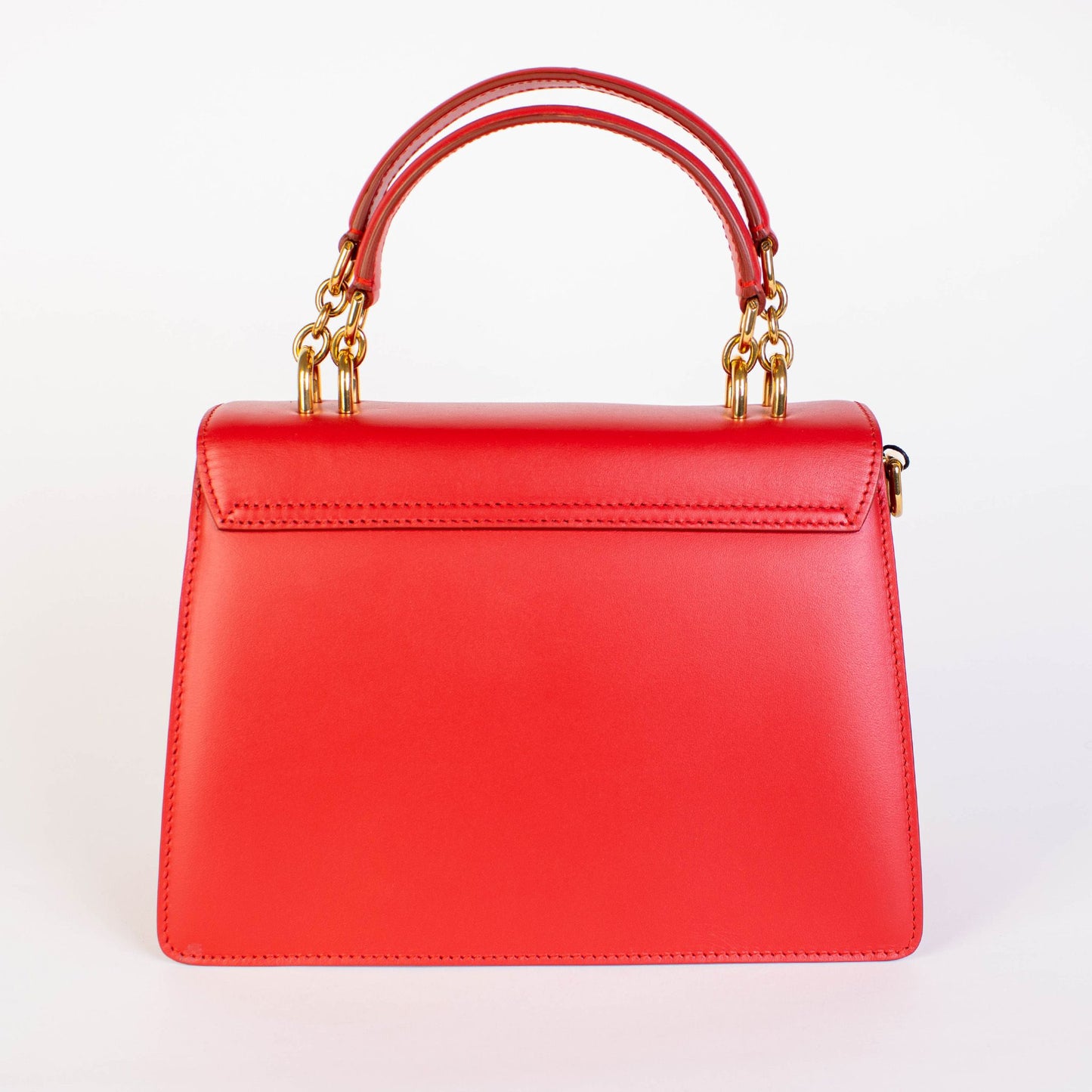 Chic Red Leather Welcome Handbag