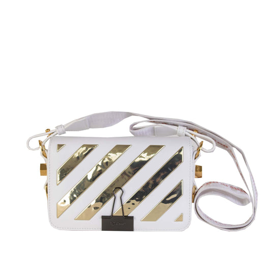 Chic Gold-Striped Mini Shoulder Bag