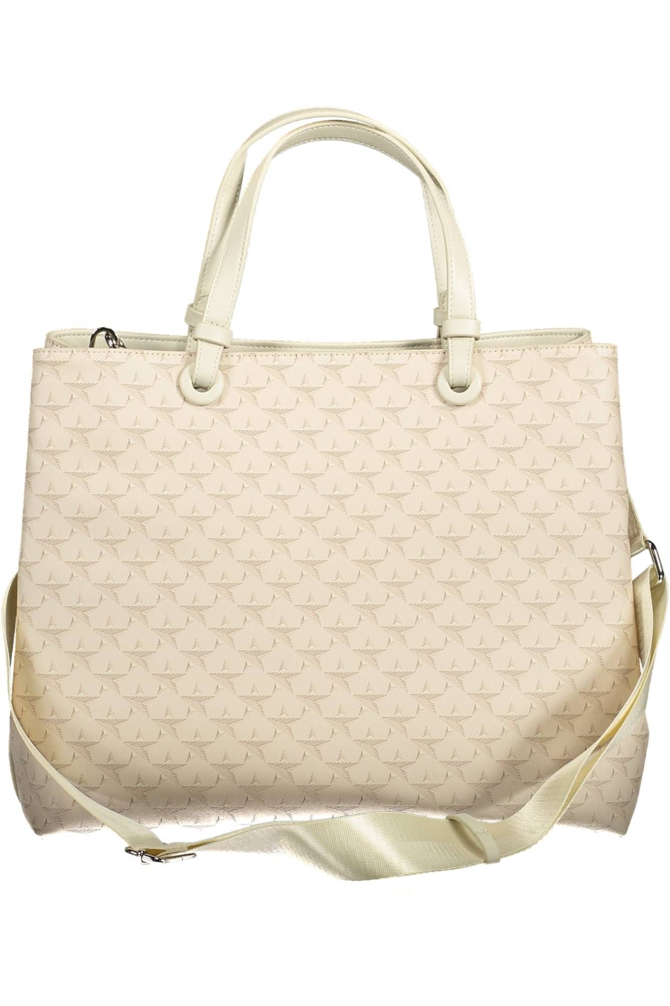 Beige Dual Compartment Chic Handbag