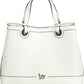 Elegant White Two-Compartment Handbag