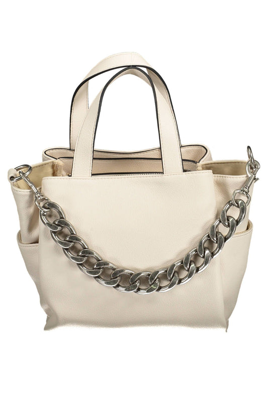 Elegant White 2-Handle Bag with Shoulder Strap