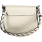 Elegant White Shoulder Bag with Contrasting Details