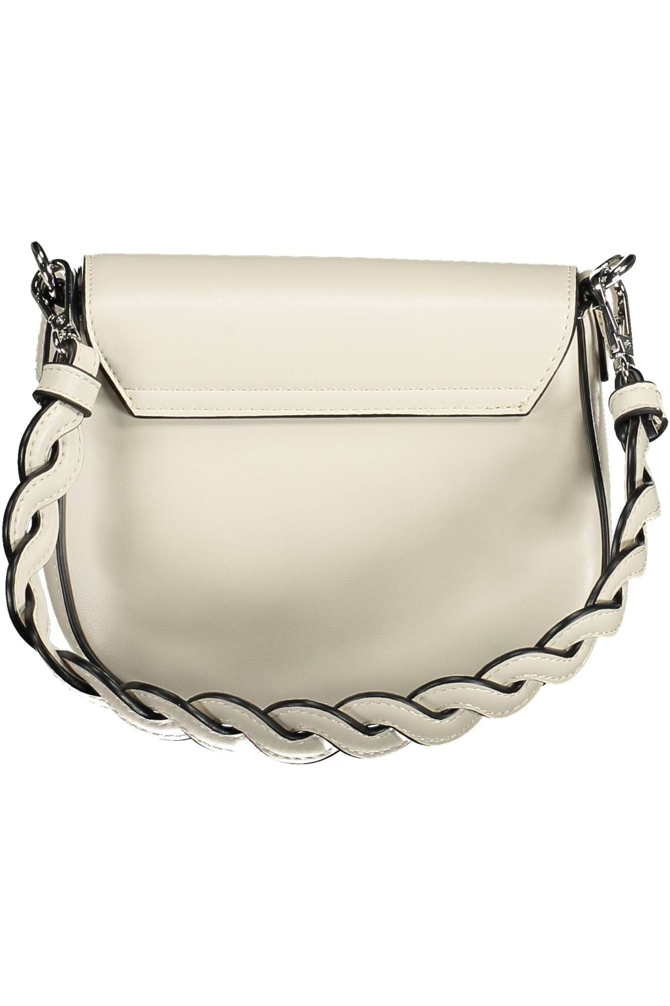 Elegant White Shoulder Bag with Contrasting Details