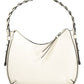 Chic White Shoulder Bag with Contrasting Details