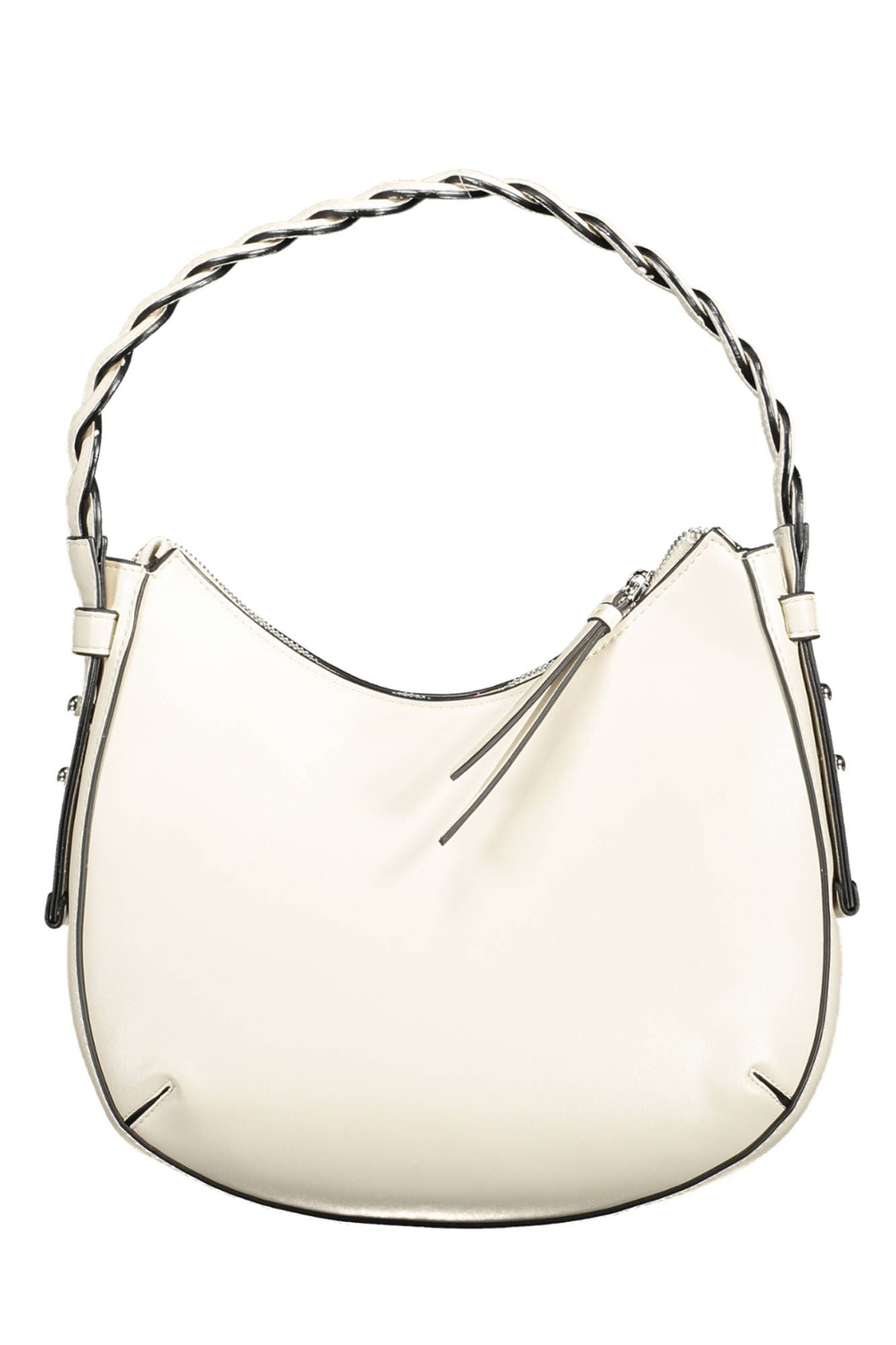 Chic White Shoulder Bag with Contrasting Details