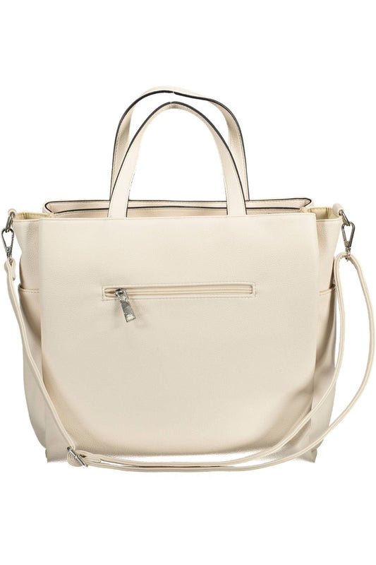 Elegant White Multi-Pocket Handbag