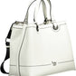 Elegant White Two-Compartment Handbag