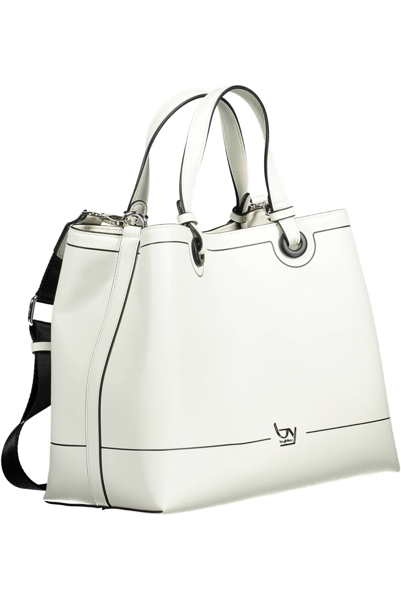 Elegant White Two-Compartment Handbag