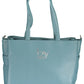 Elegant Blue Convertible Handbag with Chain Strap