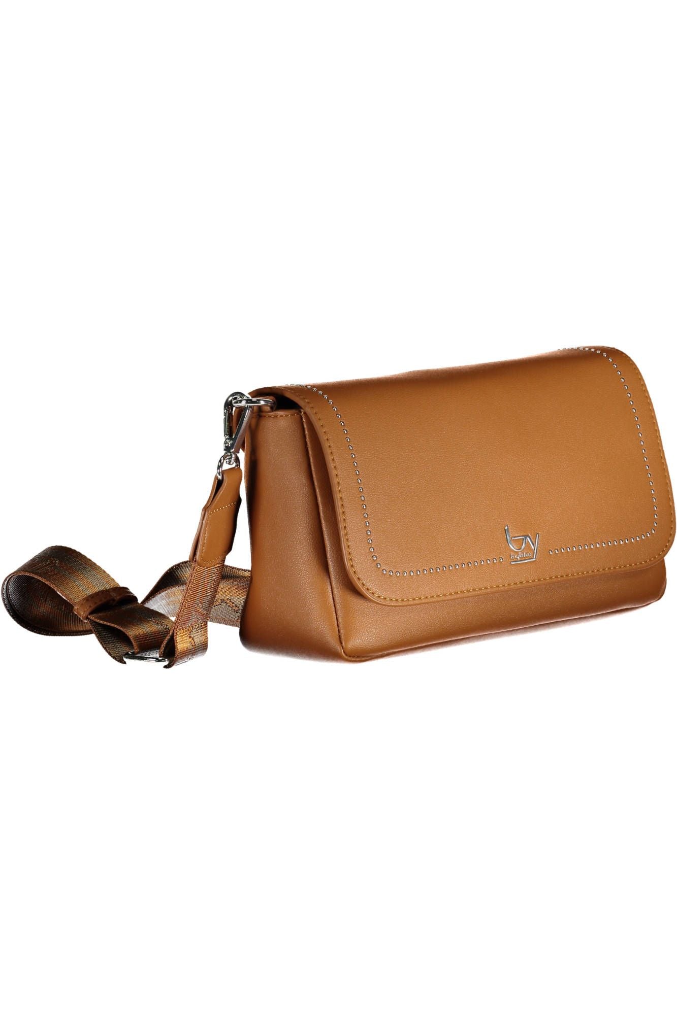 Elegant Brown Polyurethane Handbag with Logo