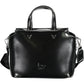Elegant Black Two-Handle Bag with Contrasting Details