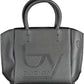 Elegant Black Two-Handle Tote with Shoulder Strap
