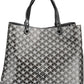 Chic Black Two-Handle Bag with Contrasting Details