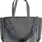 Chic Black Dual-Handle Printed Handbag