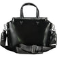 Elegant Black Two-Handle Bag with Contrasting Details