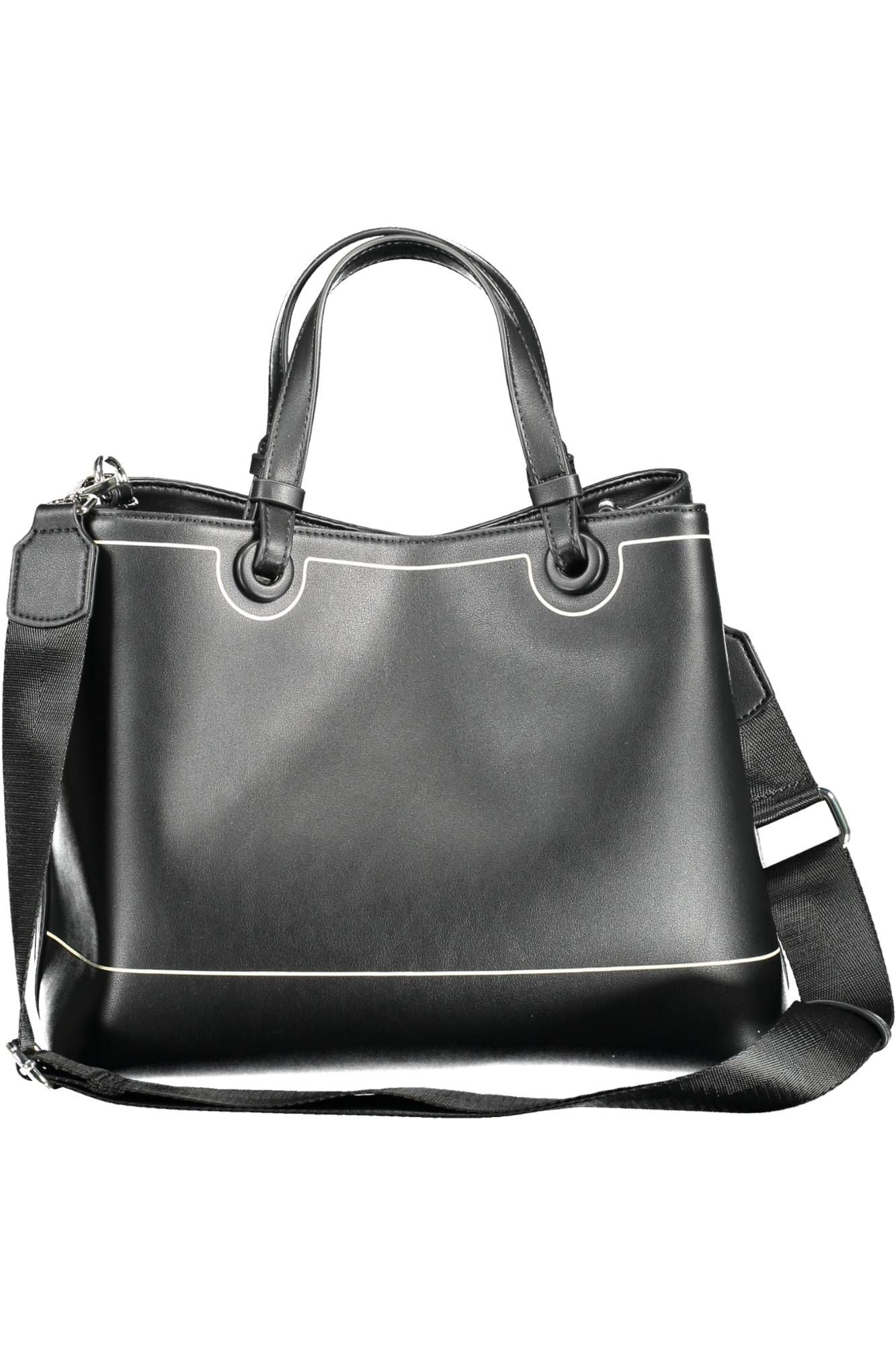 Elegant Black Two-Compartment Handbag