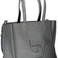 Chic Black Dual-Handle Printed Handbag