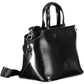 Elegant Black Two-Handle Bag with Contrasting Details