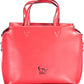 Elegant Red Satchel with Contrasting Details