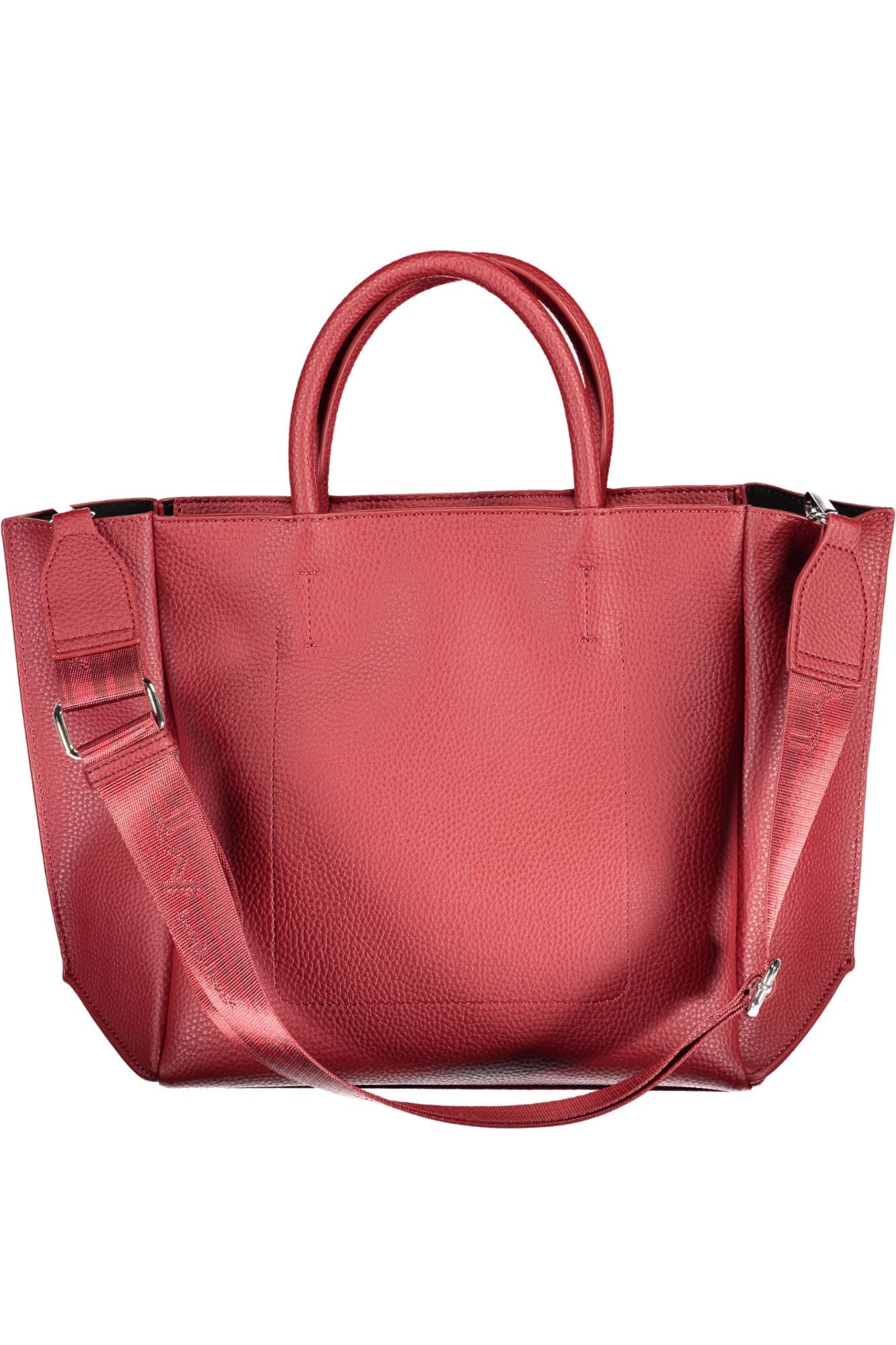 Chic Red Two-Handle Bag with Shoulder Strap