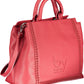 Elegant Red Two-Compartment Handbag with Logo Detail