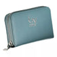 Chic Blue Polyethylene Wallet with Coin Purse