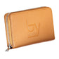 Elegant Brown Zip Wallet with Multiple Compartments