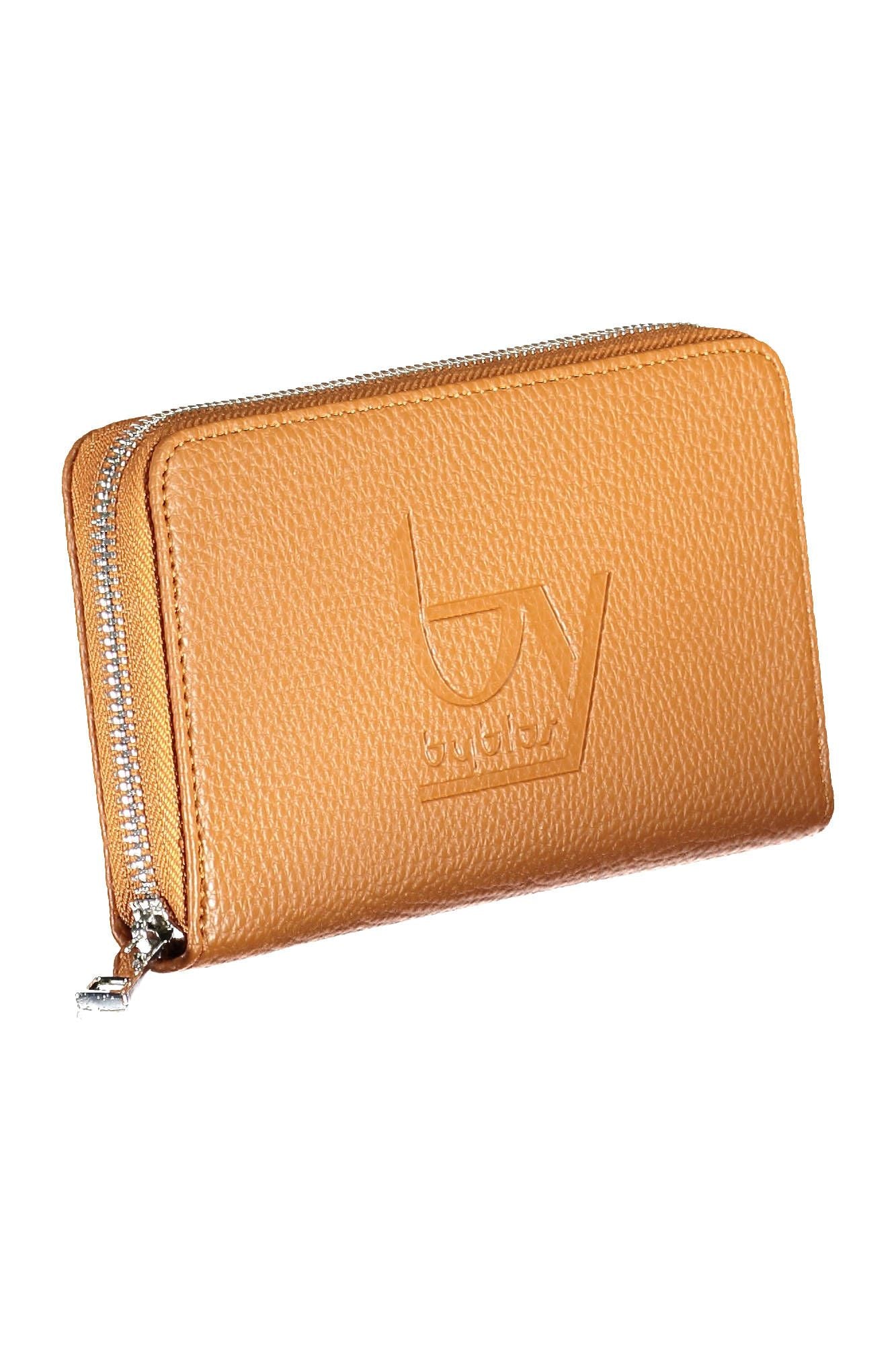 Elegant Brown Zip Wallet with Multiple Compartments