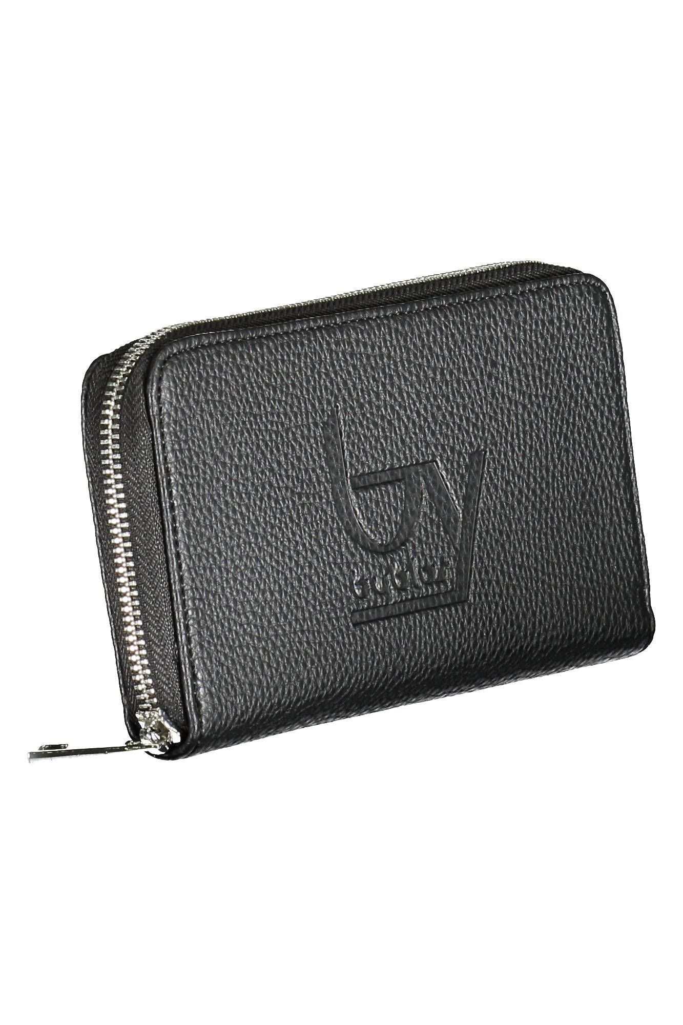 Elegant Tri-Compartment Black Wallet