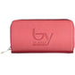 Elegant Red Tri-Compartment Wallet with Logo