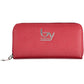 Elegant Red Polyurethane Wallet with Zip Closure