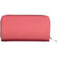 Elegant Red Tri-Compartment Wallet with Logo