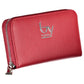 Elegant Red Polyurethane Wallet with Zip Closure