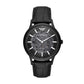 Elegant Black Leather Mechanical Timepiece